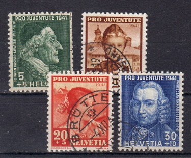 Briefmarke Schweiz 399-402 o
