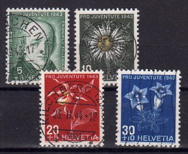 Briefmarke Schweiz 424-27 o