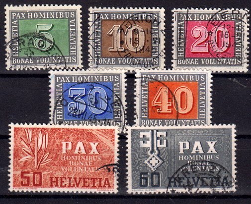Briefmarke Schweiz 447-53 o