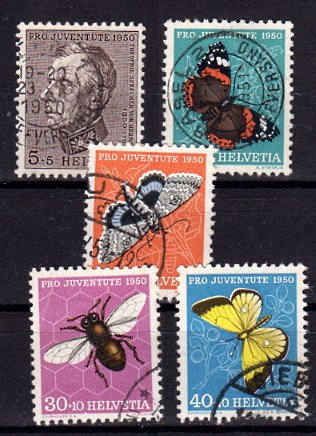 Briefmarke Schweiz 550-54 o