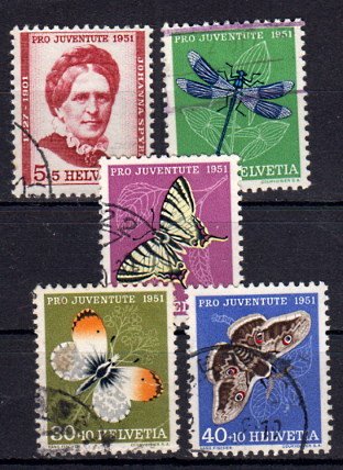 Briefmarke Schweiz 561-65 o