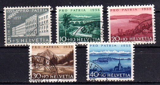 Briefmarke Schweiz 613-17 o