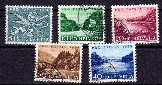 Briefmarke Schweiz 627-31 o