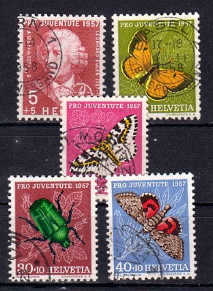 Briefmarke Schweiz 648-52 o