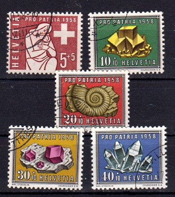 Briefmarke Schweiz 657-61 o