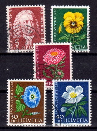 Briefmarke Schweiz 663-67 o