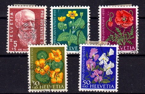 Briefmarke Schweiz 687-91 o