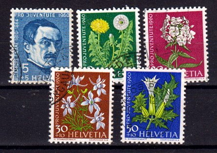 Briefmarke Schweiz 722-26 o