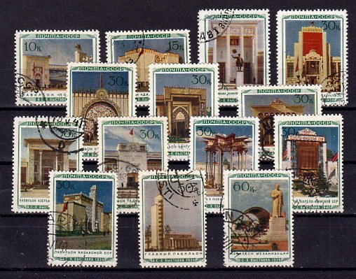 Briefmarke Sowjetunion 763-67 + 69-71 + 74-79 o