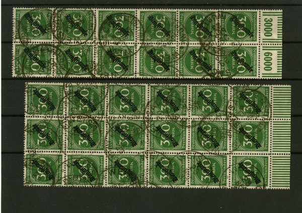 Briefmarke Deutsches Reich Dienstmarke 79 WOR gestempelt 10 er Block und 18 er Block UR