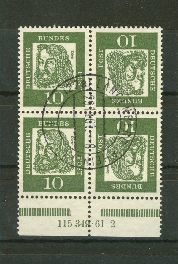 Briefmarke BRD K1 HAN gestempelt Viererblock