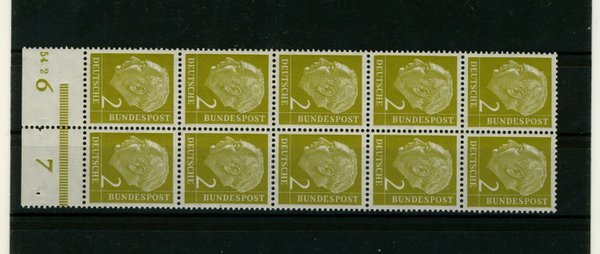 Briefmarke BRD 177 ** Zehnerblock