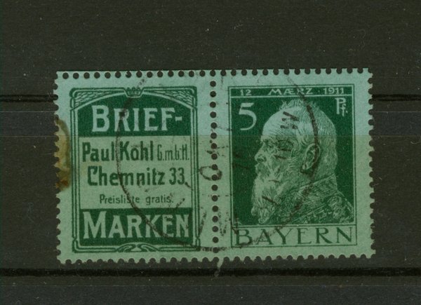 Briefmarke Bayern W1.30 gestempelt mit 77