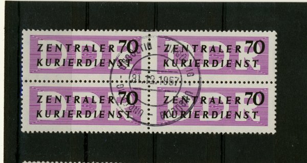 Briefmarke DDR ZKD 9 gestempelt Viererblock