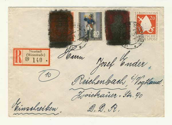 Brief Berlin  118 /20 und BRD  199 Postkrieg