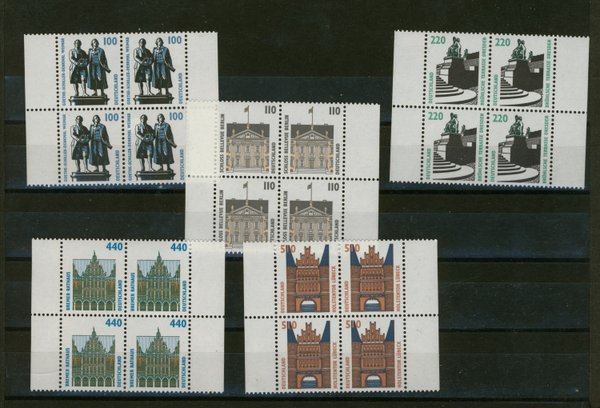 Briefmarke BRD 1943/38 ** im Viererblock