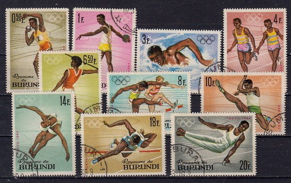 Briefmarke Burundi 125-34 o