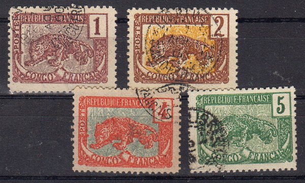 Briefmarke Franz. Kongo 30-33 o