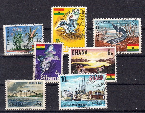 Briefmarke Ghana 297-303 o