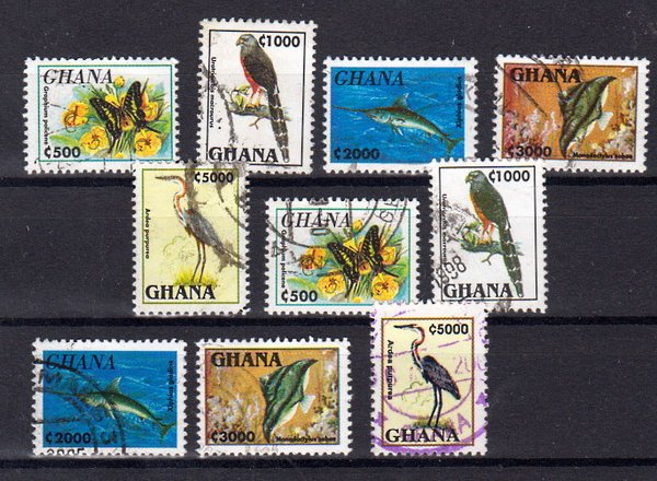 Briefmarke Ghana 2193-97 o