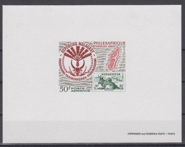 Briefmarke Madagaskar 597 ** "epreuve de lux"