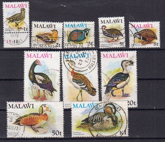 Briefmarke Malawi 229-34 + 35y + 36 + 38-39 o