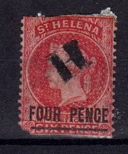 Briefmarke Sankt Helena 4 o beschädigt!