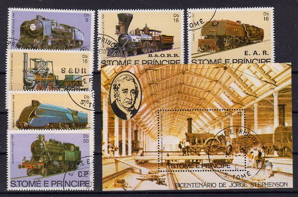 Briefmarke Sankt Thomas & Prinzeninseln 808-13 o + Block 113 o