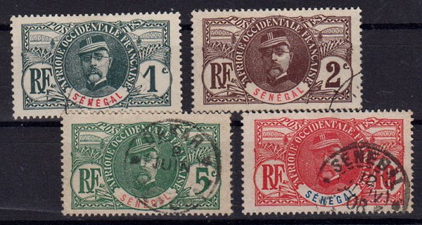 Briefmarke Senegal 30-31 + 33-34 o