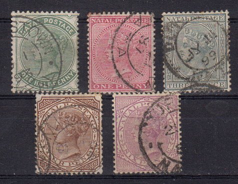 Briefmarke Natal 44-45 + 47-49 o