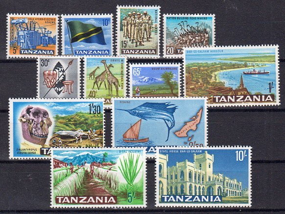Briefmarke Tansania 5-10 + 12-17 *