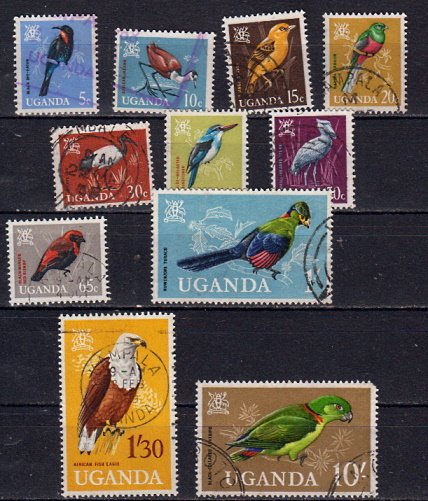 Briefmarke Uganda 87-96 + 99 o