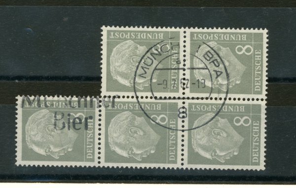 Briefmarke BRD 182 gestempelt Fünferblock