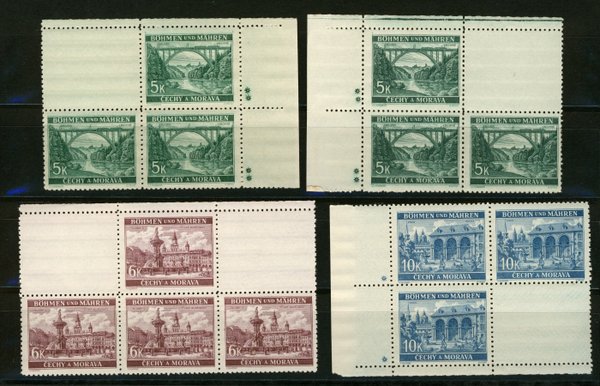 Briefmarke Böhmen und Mähren 57, 58, 60 ZD **