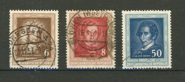 Briefmarke DDR 308/10 gestempelt