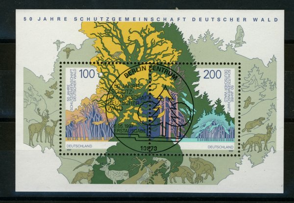 Briefmarke BRD Block 38 gestempelt mit 1918/19
