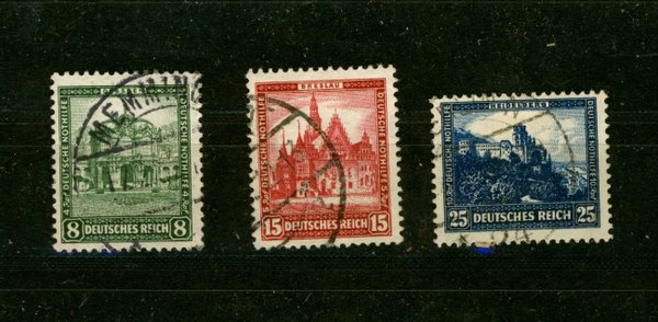 Briefmarke Deutsches Reich 459/61 gestempelt
