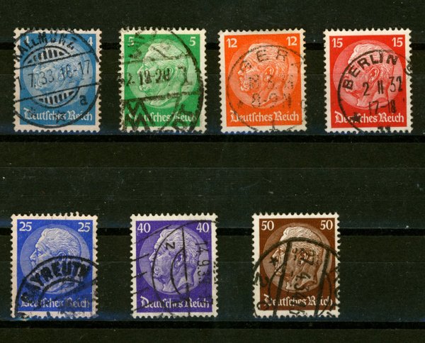 Briefmarke Deutsches Reich 467/73 gestempelt