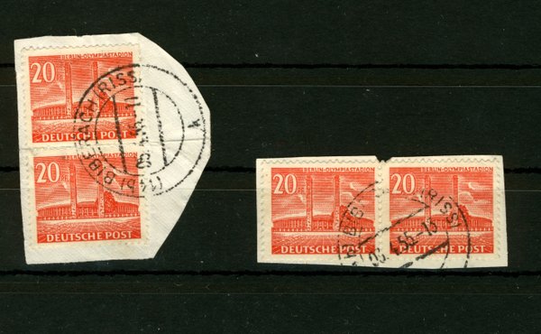 Briefmarke Berlin 113 gestempelt waagrechtes und senkrechtes Pärchen