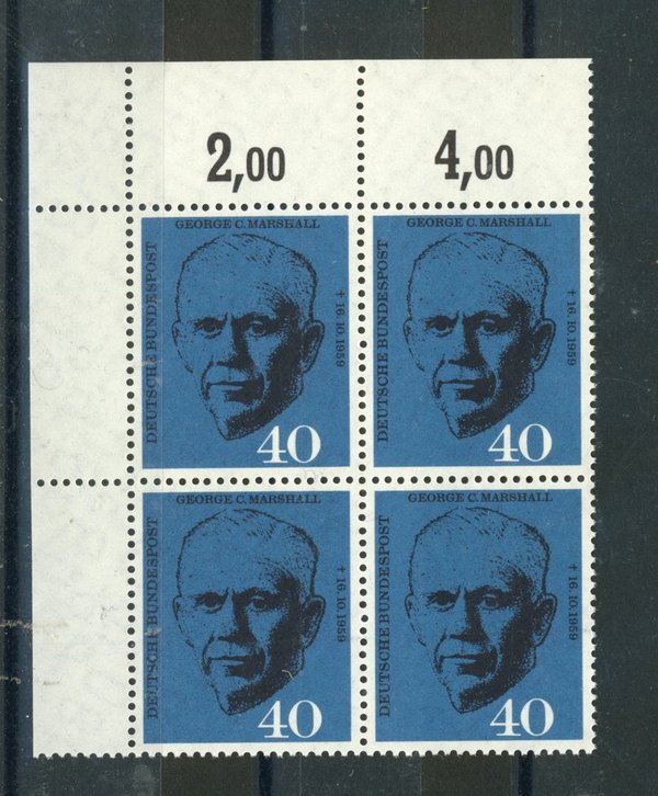 Briefmarke BRD 344 ER OR Viererblock **
