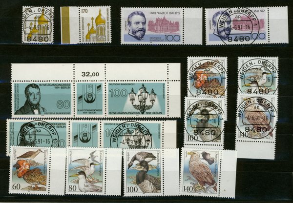 Briefmarke BRD 1535/42 ** und gestempelt