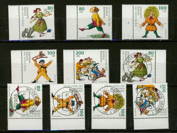 Briefmarke BRD 1726/30 ** und gestempelt