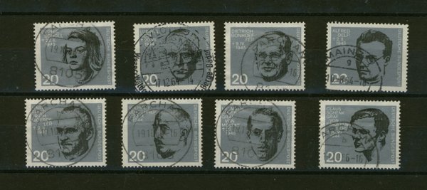 Briefmarke BRD 431/38 gestempelt