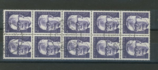 Briefmarke BRD 645 Zehnerblock gestempelt