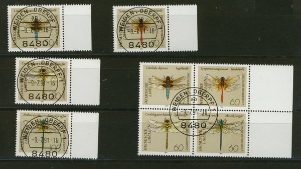 Briefmarke BRD 1545/52 gestempelt mit Viererblock