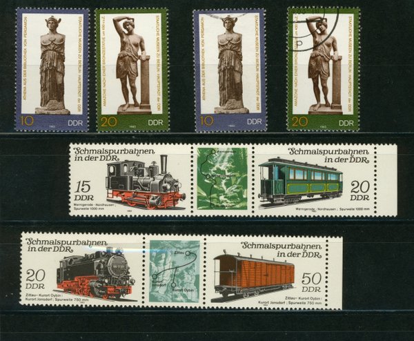 Briefmarke DDR 2790/91 ** und gestempelt und 2792/95 ZD **