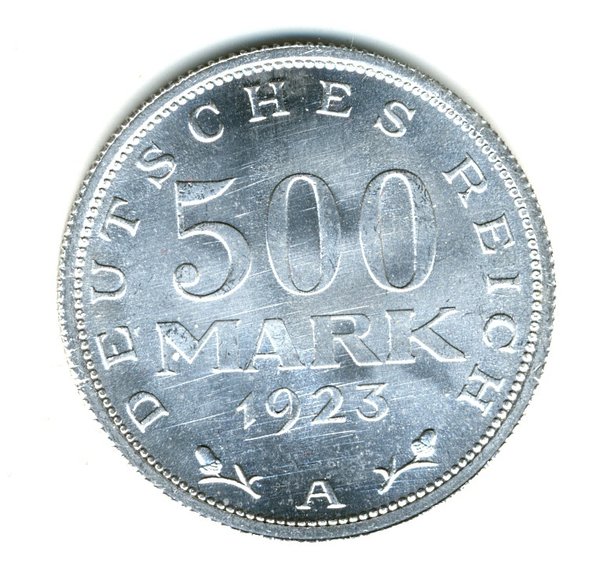 Münze Deutsches Reich 500 M 1923 A unz