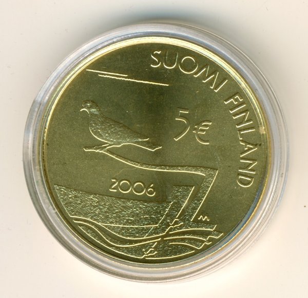 Münze Finnland 5 Euro 2006 150. Jahrestag der Entmilitarisierung von Aland