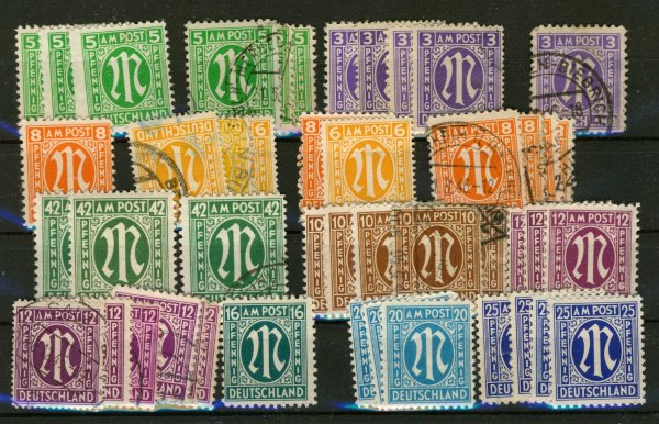 Briefmarke Bizone Lot ex 1/28 wie abgebildet