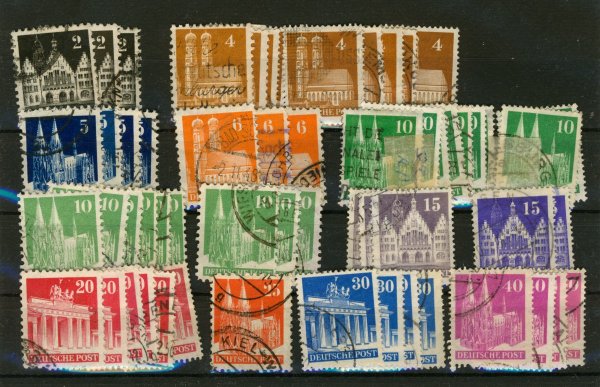 Briefmarke Bizone Lot ex 73/90 wie abgebildet
